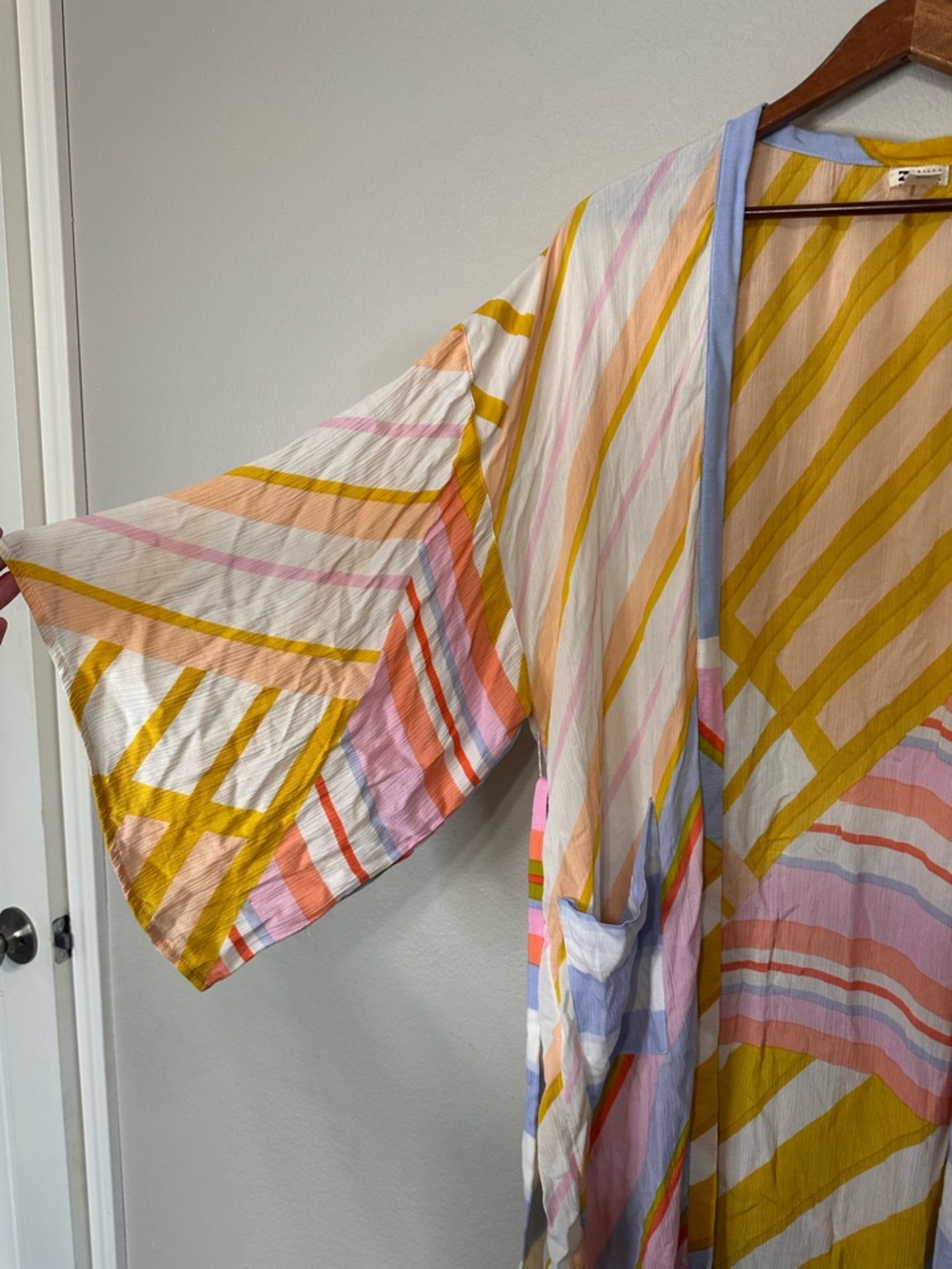 Billabong Y2K Sandy Shore multi-colored midi swim cover-up kimono M/L - Picture 2 of 4